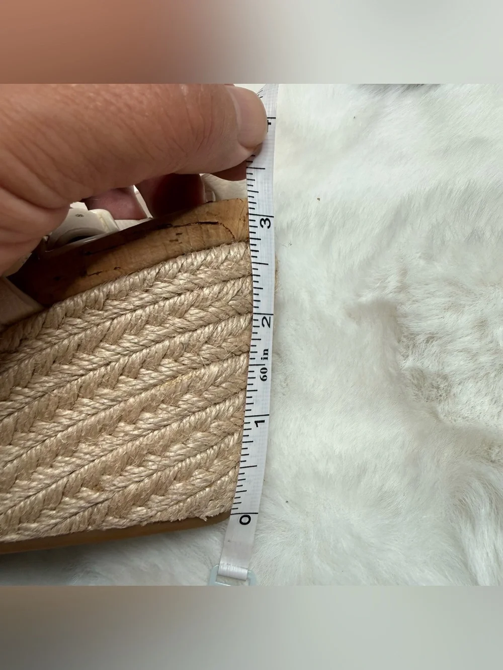 Alex Marie Women’s Size 9M Ivory Leather Cork Wedge Sandalsv